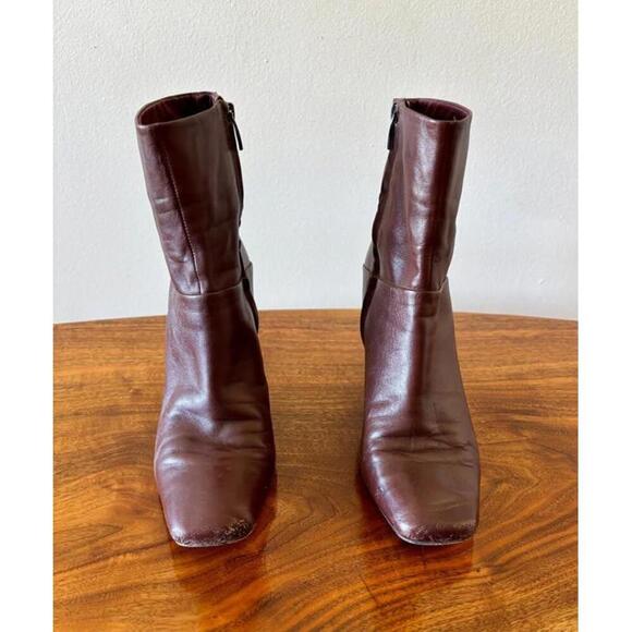 Chic Brown Franco Sarto Leather Ankle Boots with High Heels - Picture 3 of 9